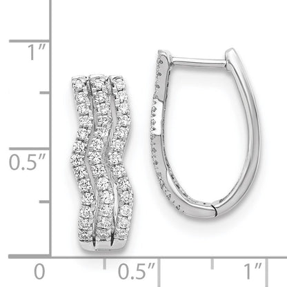14K Weißgold Ohrringe mit echten Diamanten