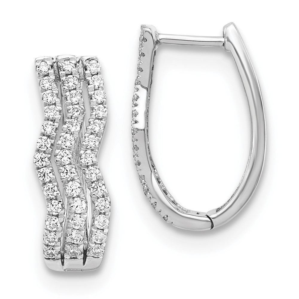 14K Weißgold Ohrringe mit echten Diamanten