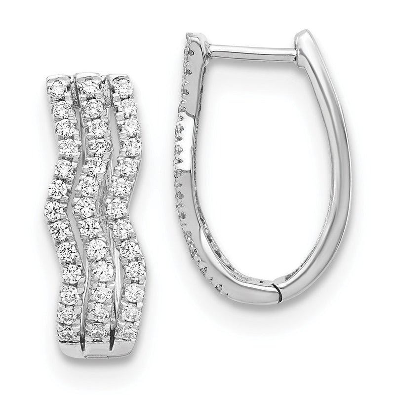 14K Weißgold Ohrringe mit echten Diamanten
