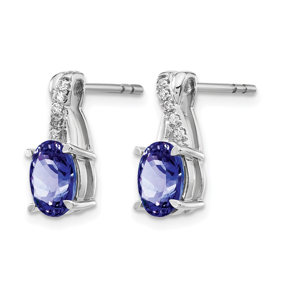 14K Weißgold Tansanit und Diamant Ohrringe