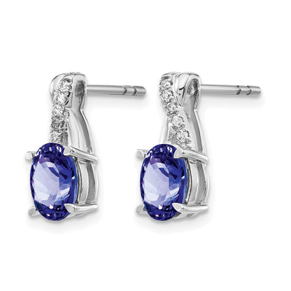 14K Weißgold Tansanit und Diamant Ohrringe