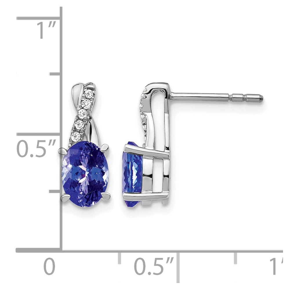 14K Weißgold Tansanit und Diamant Ohrringe