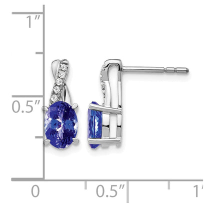14K Weißgold Tansanit und Diamant Ohrringe
