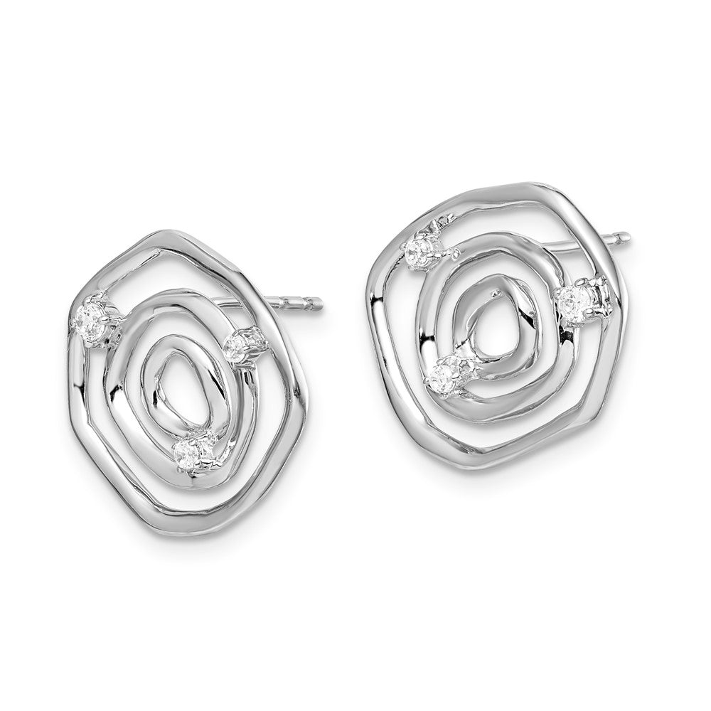 14K Weißgold Ohrstecker mit echten Diamanten