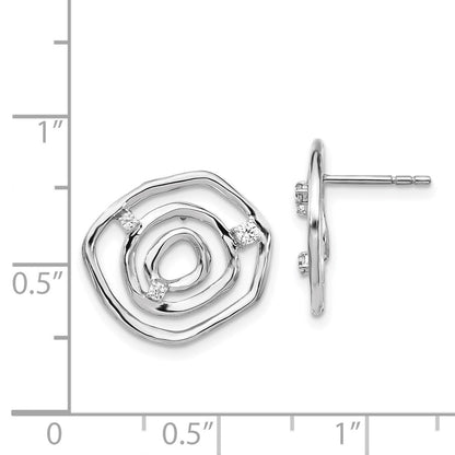 14K Weißgold Ohrstecker mit echten Diamanten
