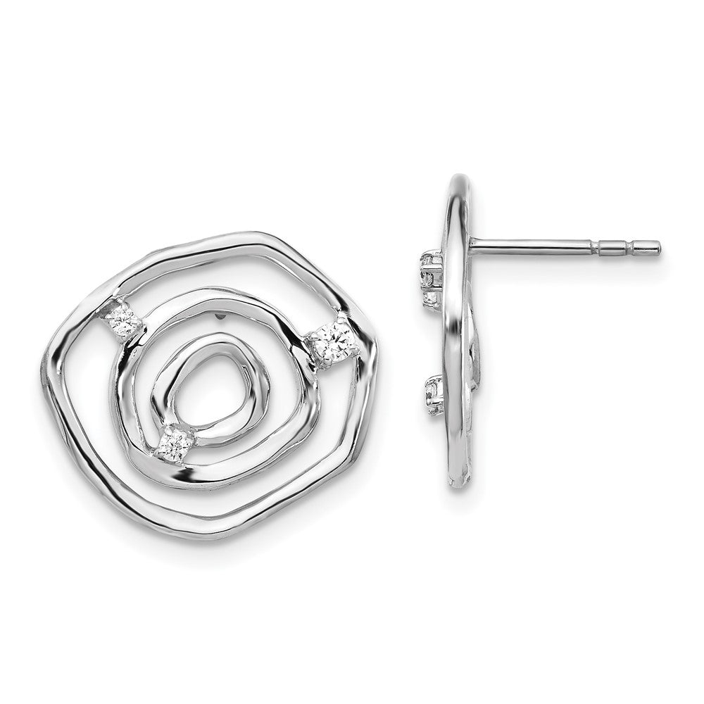 14K Weißgold Ohrstecker mit echten Diamanten
