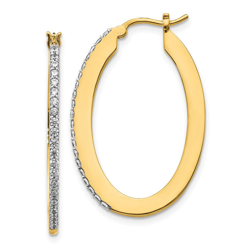 14K Gelbgold Creolen mit echten Diamanten