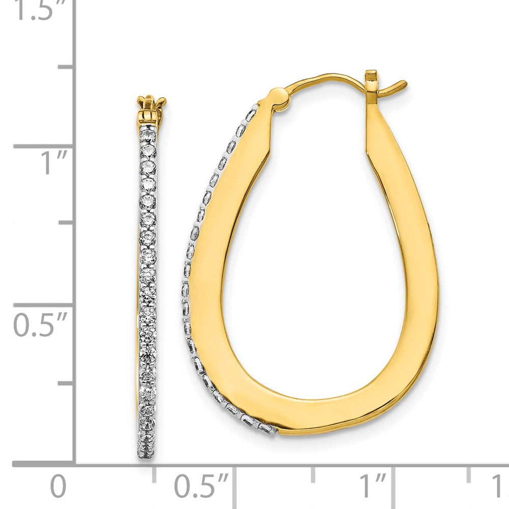 14K Gelbgold Diamant-Creolen mit echten Diamanten