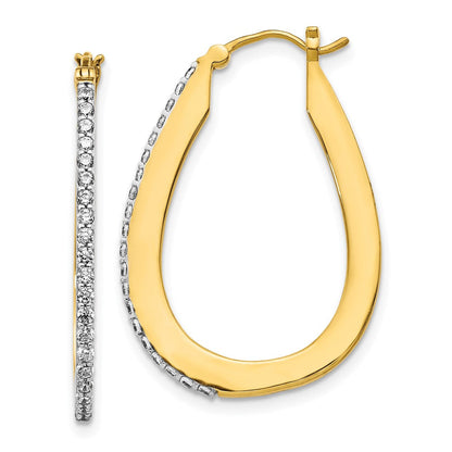 14K Gelbgold Diamant-Creolen mit echten Diamanten