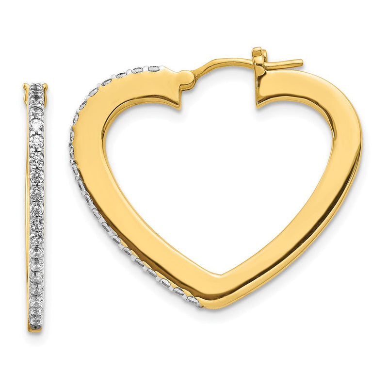 14K Gelbgold Creolen mit echten Diamanten