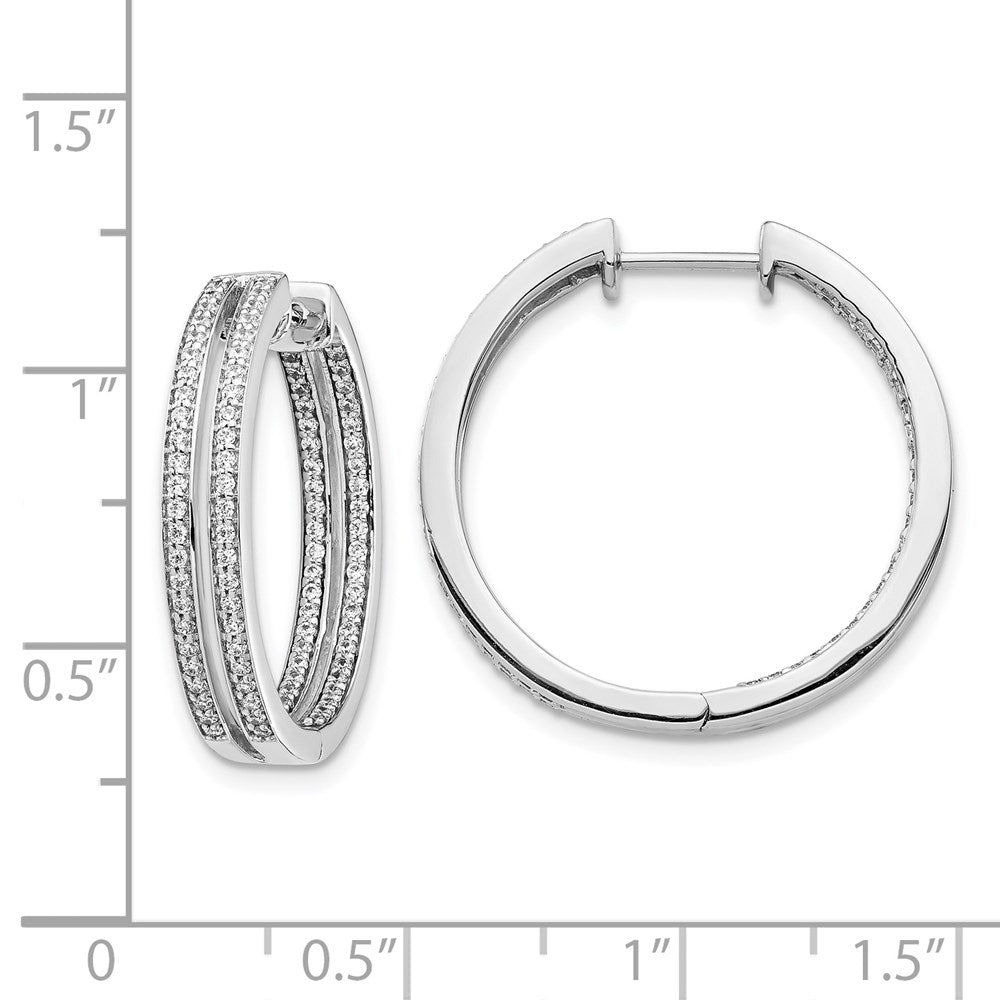 14K Weißgold Diamant-Creolen "In/Out"