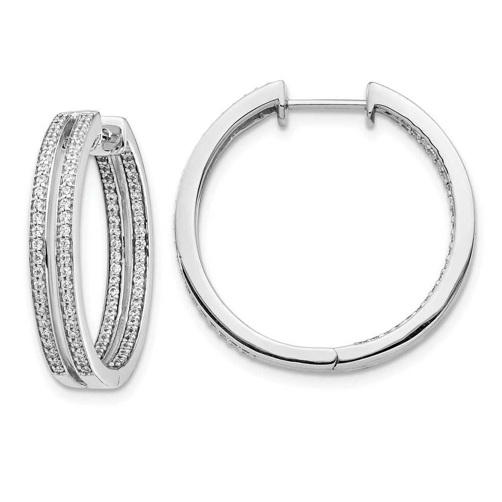 14K Weißgold Diamant-Creolen "In/Out"
