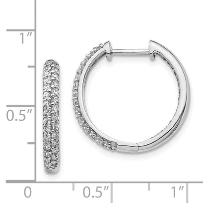 14K Weißgold Diamant In/Out Creolen