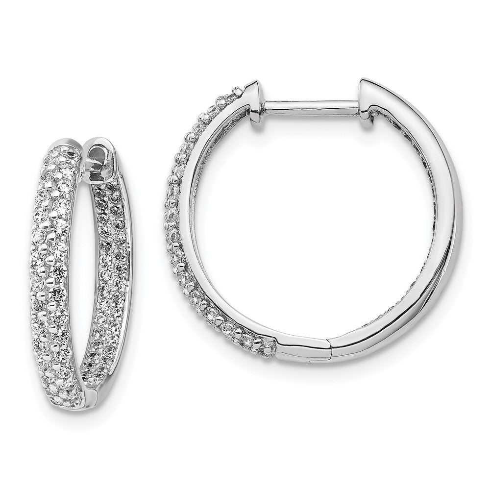 14K Weißgold Diamant In/Out Creolen