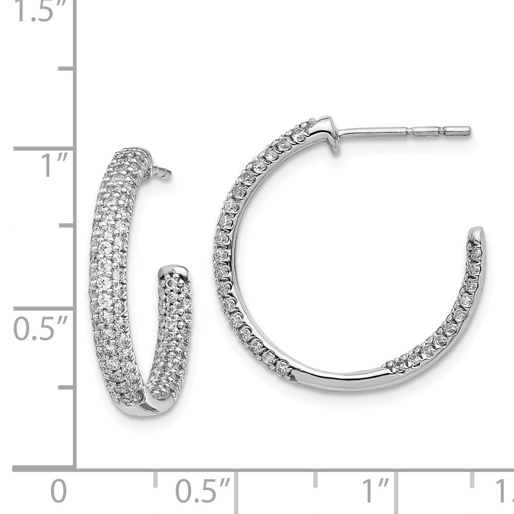 14K Weißgold Diamant-Creolen mit Innen- und Außenbesatz