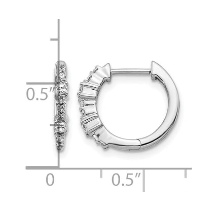 14K Weißgold Creolen mit Klappscharnier und echten Diamanten