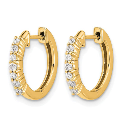 10K Gelbgold Diamant Klappbar Creolen