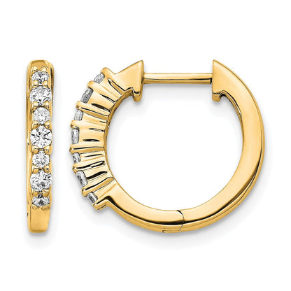10K Gelbgold Diamant Klappbar Creolen