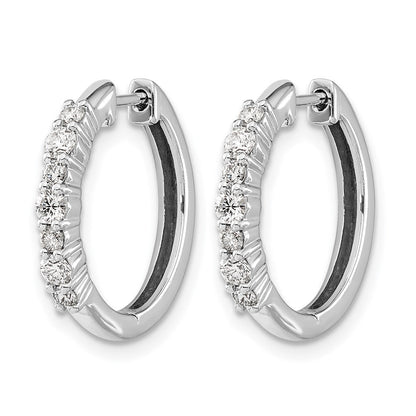 14K Weißgold Creolen mit Klappscharnier und echten Diamanten