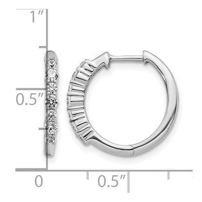 14K Weißgold Creolen mit Klappscharnier und echten Diamanten