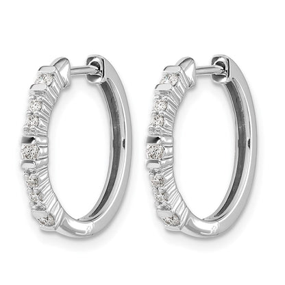 14K Weißgold Creolen mit Klappscharnier und echten Diamanten
