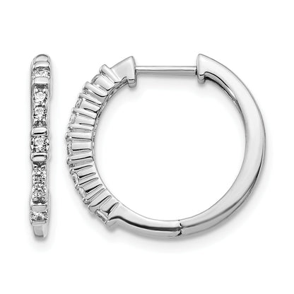 14K Weißgold Creolen mit Klappscharnier und echten Diamanten