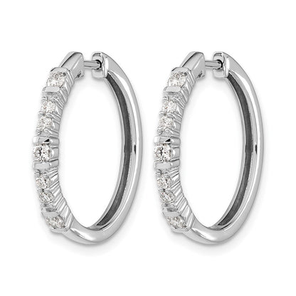 14K Weißgold Creolen mit echten Diamanten und Klappscharnier