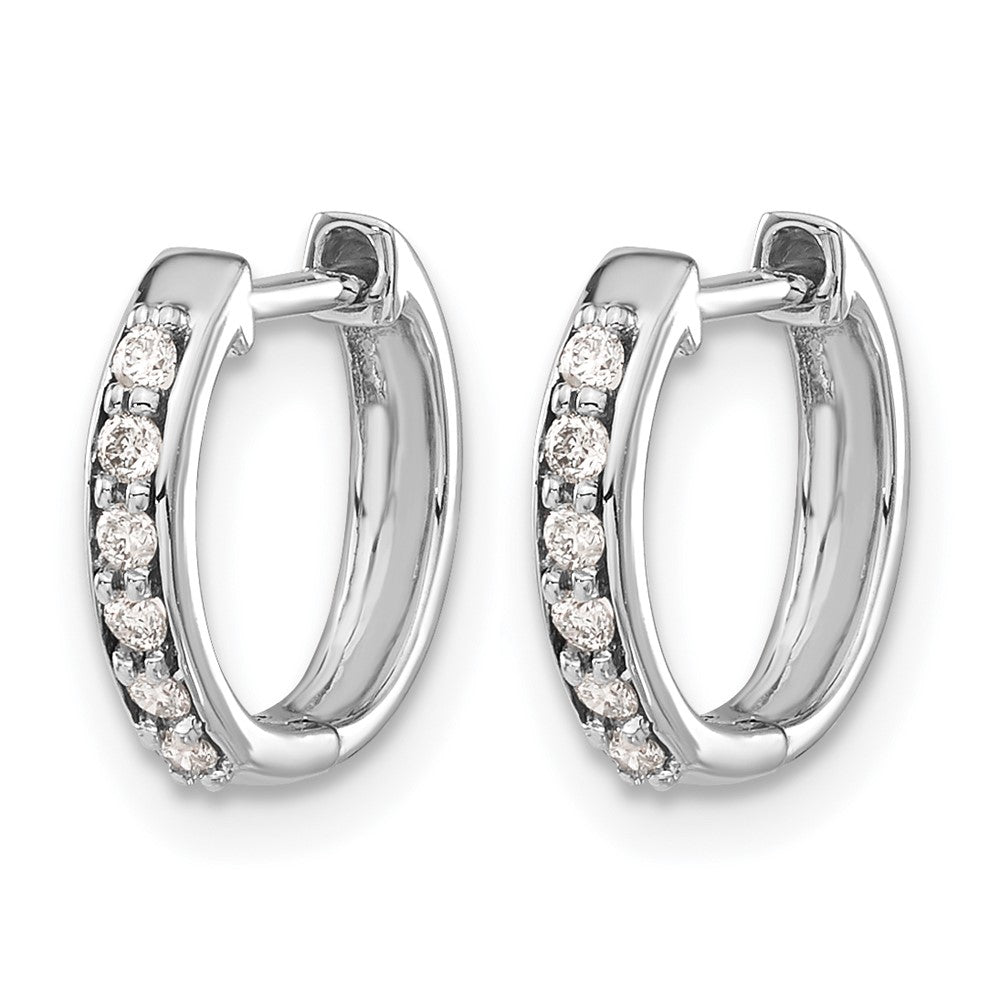 10K Weißgold Diamant Klappbar Creolen