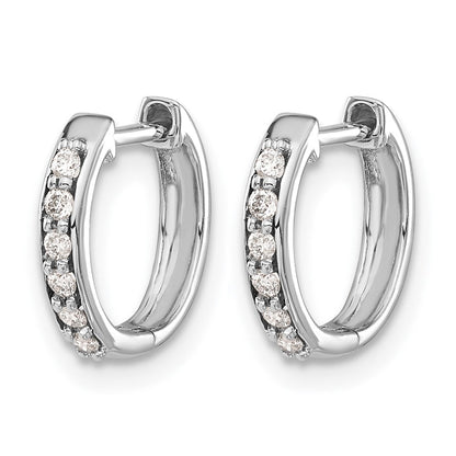 10K Weißgold Diamant Klappbar Creolen