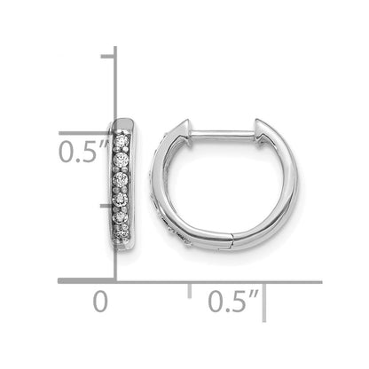 10K Weißgold Diamant Klappbar Creolen