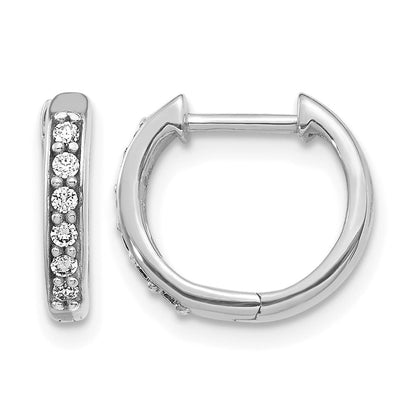 10K Weißgold Diamant Klappbar Creolen