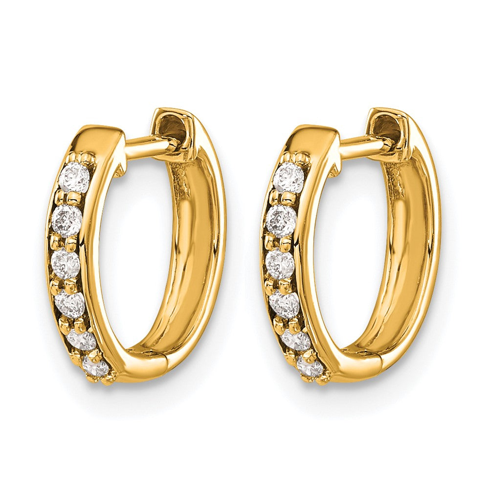 10K Gelbgold Diamant Klappbar Creolen