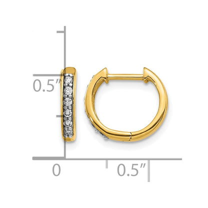 10K Gelbgold Diamant Klappbar Creolen