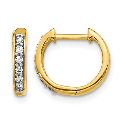 10K Gelbgold Diamant Klappbar Creolen