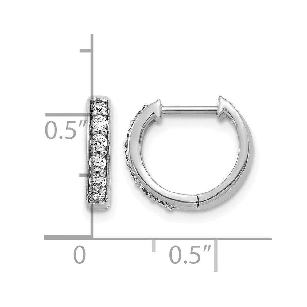 10K Weißgold Diamant Klappbar Creolen