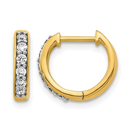 10K Gelbgold Diamant Klappbar Creolen