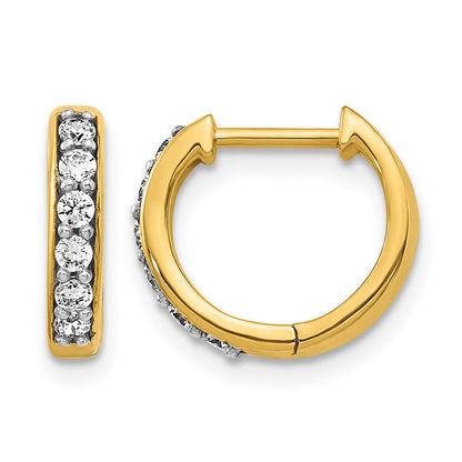 14K Gelbgold Creolen mit Scharnier, 0,25 ct. laborgezüchtete Diamanten, VS/SI+ G+