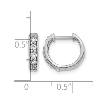 10K Weißgold Diamant Klappbar Creolen
