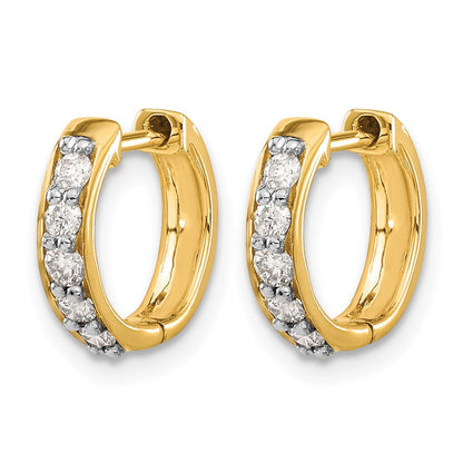 10K Gelbgold Diamant Klappbar Creolen
