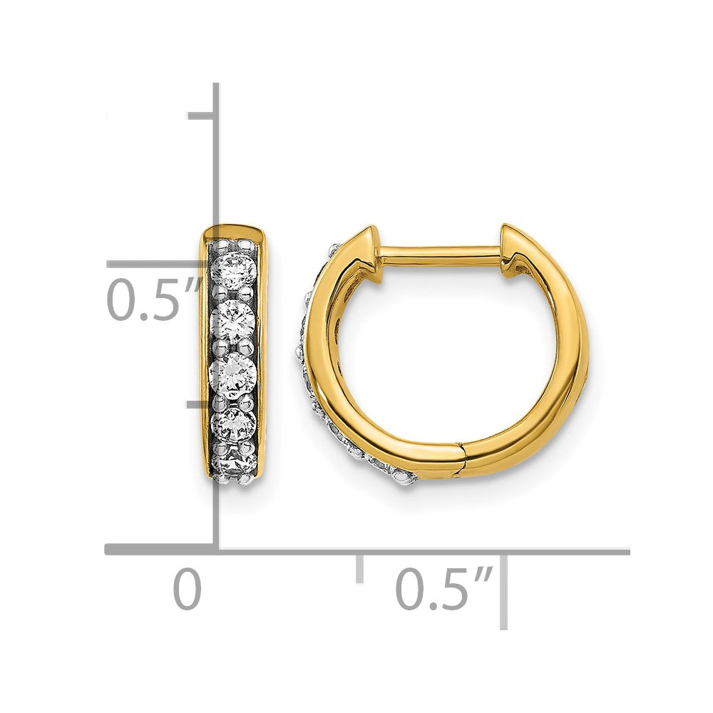 10K Gelbgold Diamant Klappbar Creolen