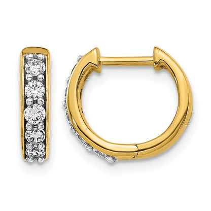 10K Gelbgold Diamant Klappbar Creolen