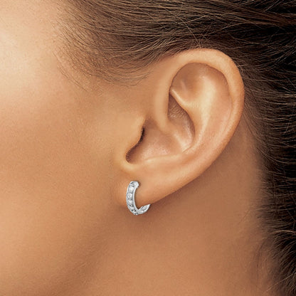 14K Weißgold Creolen mit Scharnier, Laborgezüchtete Diamanten, 0,33 ct., VS/SI+ G+