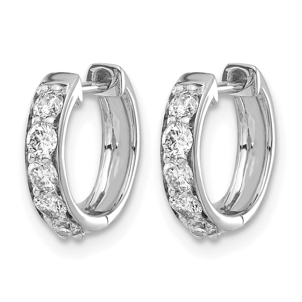 10K Weißgold Diamant Klappbar Creolen