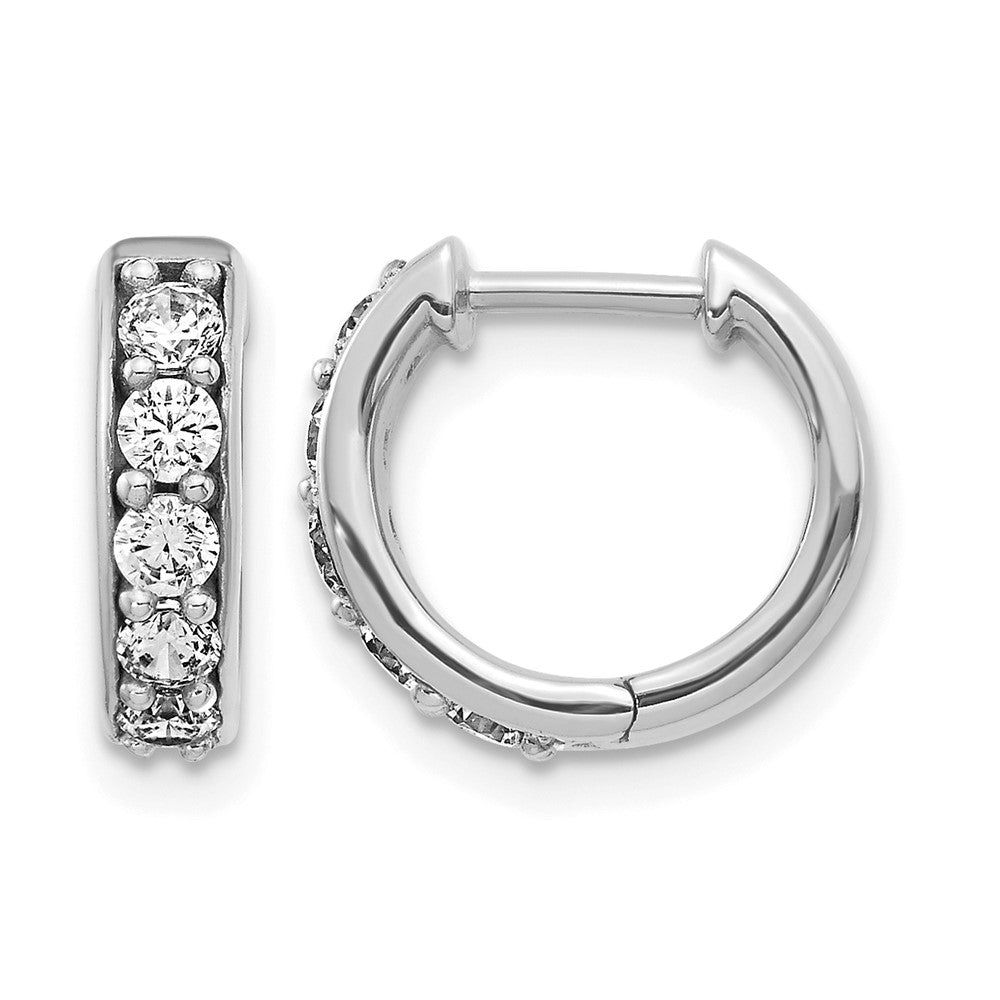 10K Weißgold Diamant Klappbar Creolen