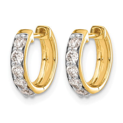 10K Gelbgold Diamant Klappbar Creolen