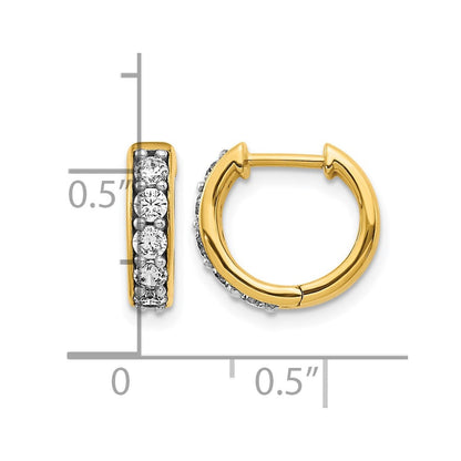 10K Gelbgold Diamant Klappbar Creolen