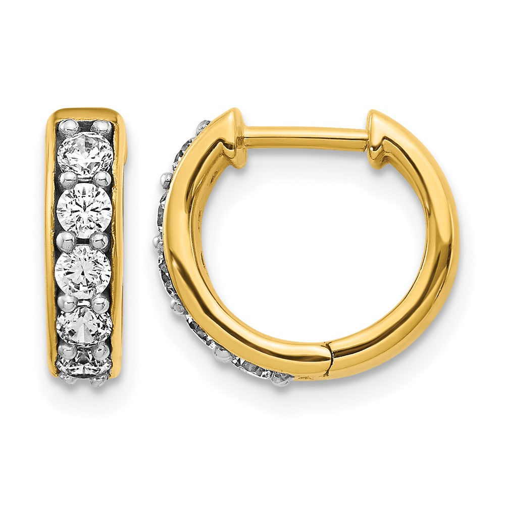 10K Gelbgold Diamant Klappbar Creolen