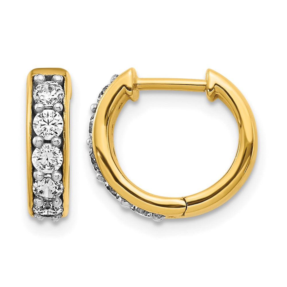 14K Gelbgold Creolen mit Scharnier, 0,5 ct. Labor-gezüchtete Diamanten, VS/SI+ G+