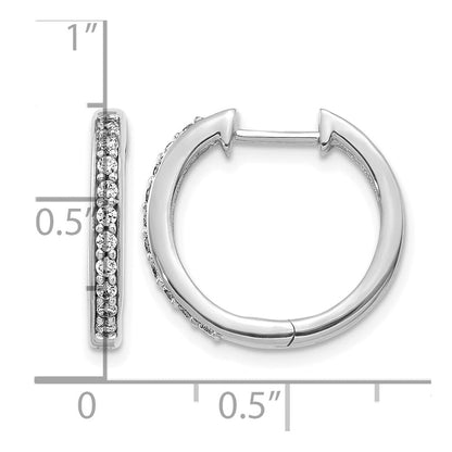 10K Weißgold Diamant Klappbar Creolen