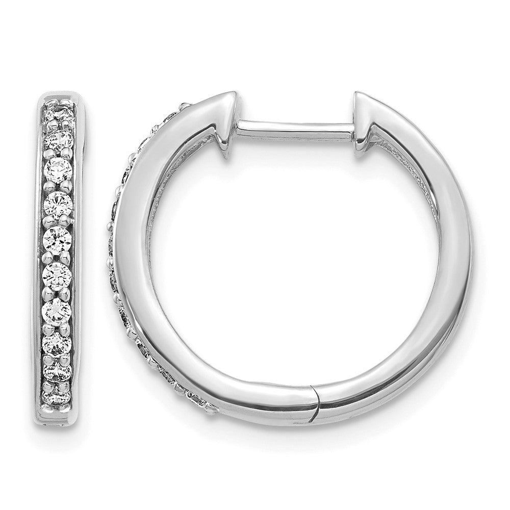 10K Weißgold Diamant Klappbar Creolen